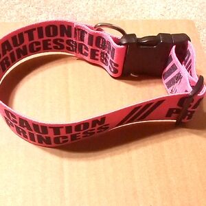 Caution princess small dog collar